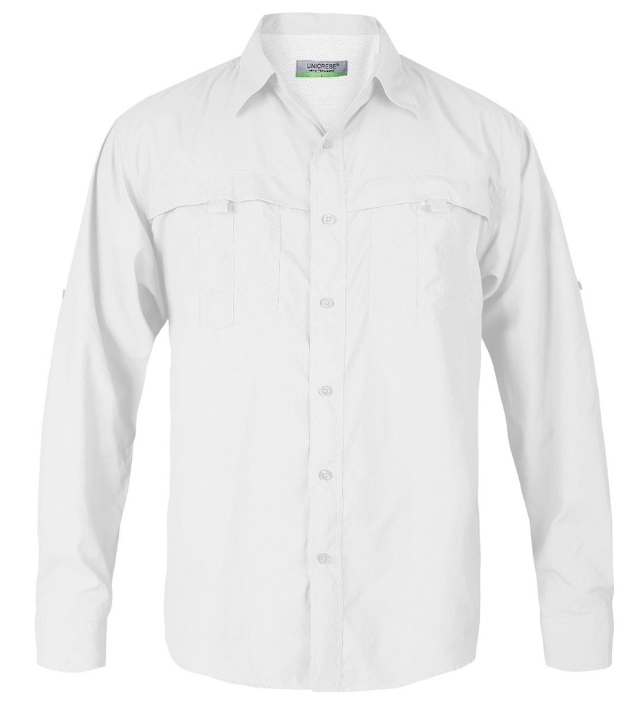 CAMISA COLUM OKEY MANGA LARGA BLANCA