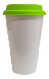 [RI1245] SUBLI TAZA CAFE TAPA SILICONE VERDE